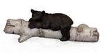 Set Of 6 Drawer Pulls 4/1/2" Black Bear On Tree Log Western Home Decor. Fixed Price $49.95.