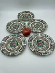 Five Chinese Antiques Canton Enamel Flower Plates. Fixed Price $159.00.