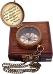 Brass Compass Nautical Antique Vintage Pocket Gift Saim With Wooden Box. Fixed Price $25.80.
