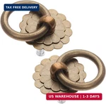 Dophee 2PCS 1.18" Vintage Copper Round Ring Style Dresser Drawer Cabinet Pull Ha. Fixed Price $12.90.
