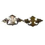 National Lock Co Vintage Chippendale Batwing Brass Drawer Pulls Set Of 2 Used 3". Fixed Price $22.00.