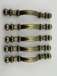 Vintage Brass Cabinet Pull Door Drawer Handles 5" Lot Of 5, D-246952. Fixed Price $20.00.