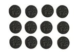 Brown Cast Iron Fleur De Lis Round Cabinet Knobs Or Drawer Pulls Set Of 12. Fixed Price $29.97.