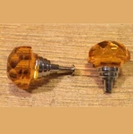 Set Of Two (2) Large Amber Solid Crystal Drawer Knob Cabinet Pull HO14A. Fixed Price $29.00.