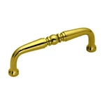 Colonial/baldwin Style Solid Polished Brass Cabinet Drawer Pull Handle 3.5" Ctc. Fixed Price $9.50.