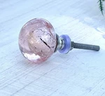 Vtg Style Pink Crackled Glass Knob Bubble Drawer Pulls Bathroom. Fixed Price $10.00.