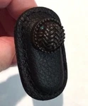 Vicenza Designs Cestino Knob Large Black Leather Oil Rubbed Bronze K1165. Fixed Price $19.99.