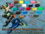 (set Of 2) Square Triangle Thumb Button Knobs Fits Carter Truball Uvb Releases. Fixed Price $18.00.