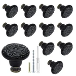 Biaungdo 12 Pcs Black Ceramic Vintage Round Drawer Knobs - Retro. Fixed Price $17.57.