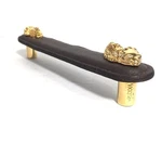 Vicenza Designs Pollino Koi 5" Pull Brown Leather Polished Gold K1156 $113. Fixed Price $29.99.