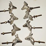 Metal Stag Deer Head Knob Pulls Set Of 8 Cupboard, Drawer, Cabinet, Doors. Fixed Price $24.99.