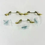 Canada 3 Brass Ceramic Cabinet Drawer Pulls W/ Screws Almond. Fixed Price $19.99.