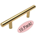 *10 Pack* Cosmas Cabinet Hardware Brushed Brass Euro Style Bar Pull #305-030BB. Fixed Price $21.12.