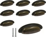 Yoohey 8PACK 3.5" Hole Center Vintage Farmhouse Style Pulls Cup Bronze. Fixed Price $18.84.