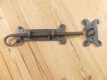 Large Iron Latch Bolt Sliding Door Lock Barn Dead Fancy Forged. Fixed Price $29.99.
