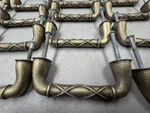 (29) Vintage Amerock Lattice Distressed Brass 3" Cabinet Handle Pull. Fixed Price $150.00.