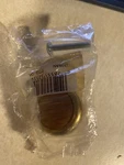 P715-OAK Polished Brass 1/4" Cabinet Knob With Wood Center Hickory. Fixed Price $10.00.