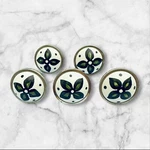 Liberty Flower Ceramic Green Cabinet Drawer Pulls W/ Hardware Set Of 5-1.25. Fixed Price $9.46.