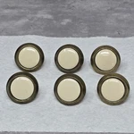 6 Vtg Porcelain Solid Brass Knob Replacement Cabinet Drawer Beige Off White 1.5". Fixed Price $22.00.