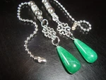 Pair Of Green Jade Stone Ceiling Fan Chains Light/lamp Pulls. Fixed Price $12.95.