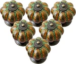Ieik Ceramic Glazed Cabinet Knobs Pumpkin Shape Classy Vintage Green. Fixed Price $19.70.