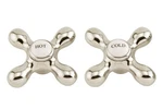 Signature Hardware 412556 Porcelain Cross Handles - Pair Of 2, Polished Nickel. Fixed Price $39.99.