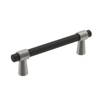 Amerock Cabinet Pull Matte Black/satin Nickel 3-3/4 Inch 96 Mm Center-t.... Fixed Price $12.85.
