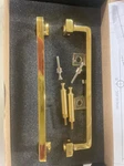 Alno Millennium, 6" Back To Glass Door Pull, Unlacquered Brass. Fixed Price $103.09.