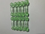 10 Vintage Depression Green Glass Cabinet Pulls 3 Inch Centers With Fasteners. Fixed Price $119.00.