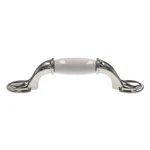 Amerock BP76245-26W Polished Chrome 3"CC Arch Handle Pull W/white Ceramic Center. Fixed Price $7.21.