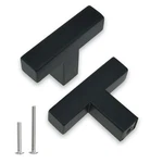 Redunest 2 Pack Matte Black Square Handle Cabinet Pulls, 1.9. Fixed Price $11.22.