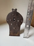 18TH Century Wrought Iron Handmade Rim Lock W/ Decorated Strike Plate. Fixed Price $199.00.