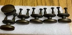 Vtg Brown Brushed Brass 1 Inch Pull Drawer Cabinet W/screws 6 Pc. Fixed Price $10.50.