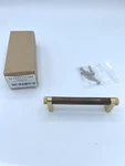 Rejuvenation West Slope Drawer Pull Walnut Wood And Aged Brass 4" C105370. Fixed Price $25.00.