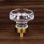 Hiemey Glass Crystal Dresser Cabinet Knobs Antique Vintage Brass Octagon. Fixed Price $61.25.