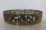 Vintage Brass Candle Ring 6" Intricate Star Flower Leaf Design. Fixed Price $35.00.