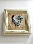 Framed Ceramic Tile Rooster Plaque 8" Shabby Chic. Fixed Price $12.50.