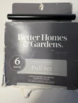 Better Homes & Gardens Pull SET-6 Matte Black Finish W/screws-new But Box Damage. Fixed Price $12.88.