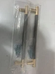 Furniware 2 Pack Cabinet Handles Center Gold Grey Knurled Kitchen Drawer Pull. Fixed Price $11.00.