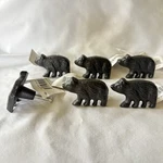 6 Piece Matte Black Forest Bear Cast Iron Drawer Pull Cabinet Knob Set Rustic. Fixed Price $19.50.
