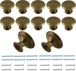 12 Pcs Brass Cabinet Knobs Metal Drawer Round Dresser Handle 1.18". Fixed Price $12.20.