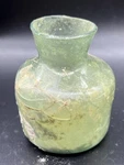 Ancient Roman Glass Bottle Cup Container With Iridescent Patina 2ND Century Ad. Fixed Price $200.00.