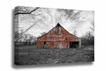 Red Barn Canvas: Missouri Rustic Country Midwest Farm Rural Landscape Wall Art. Fixed Price $60.00.