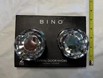 Bino Crystal Door Knobs Brushed Nickel One Set Faceted Diamond Nwt. Fixed Price $48.99.