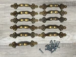 11 Vtg National Lock Brass Pulls Handles Cabinet Drawer Furniture FO-3695-001. Fixed Price $19.95.