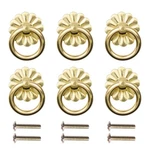 Geesatis 6 Pcs Brass Ring Pulls Handles,antique Cabinet Small, Gold. Fixed Price $11.75.