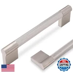 Povefonk 10-PACK 5" Brushed Satin Nickel Knurled Cabinet Drawer Pull Handles. Fixed Price $77.40.