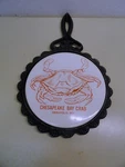 Vintage Cast Iron / Tile Trivet - Chesapeake Bay Crab Annapolis, M.d.. Fixed Price $15.00.
