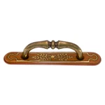 Amerock Classics Burnished Brass 3" Ctr Cabinet Handle With Backplate BP832DC-BR. Fixed Price $6.23.