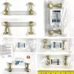 Liberty 2 Brushed Brass Frosted Glass Cabinet Drawer Pulls 3.75" Lot P39379C-BFG. Fixed Price $18.95.